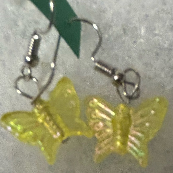 NWT butterfly earrings stainless & ceramic sparkle earring pair designer… - Picture 5 of 7
